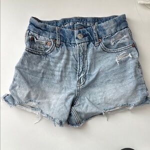 American Eagle Outfitters Blue Distressed Jean Shorts
